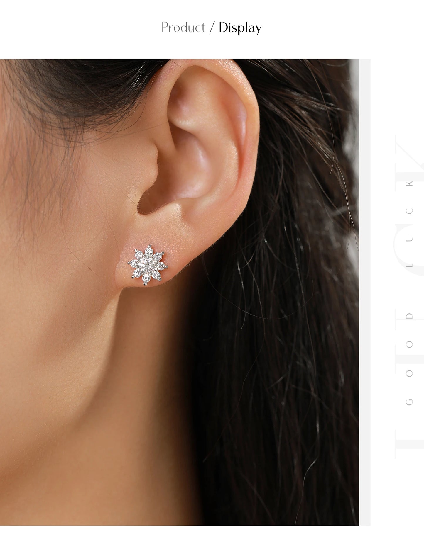 MODIAN Sparkling VVS1 D Color Moissanite Stud Earrings 925 Sterling Silver Classic Flowers Earrings For Women Fine Jewelry Gift