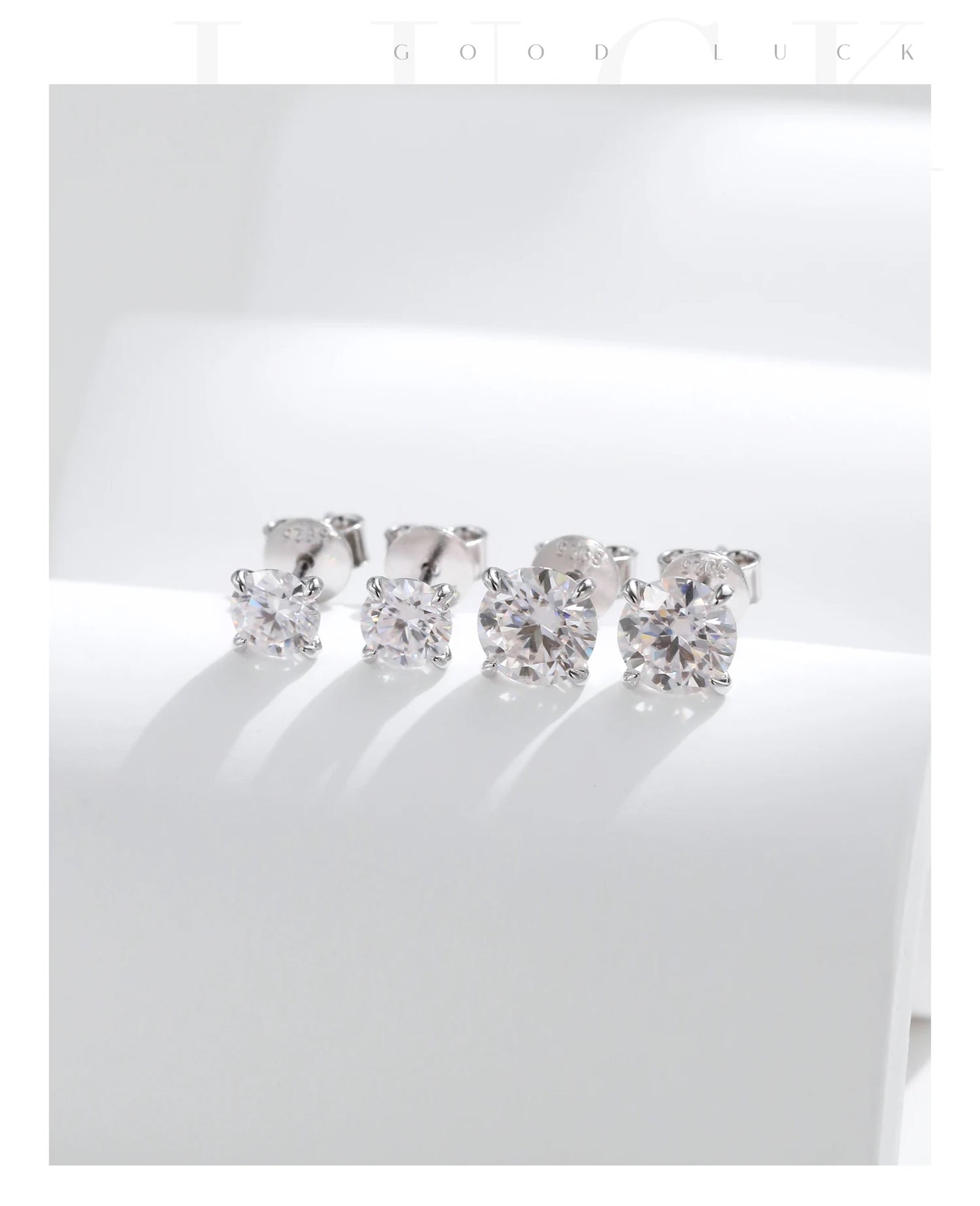 MODIAN D Color 1CT Moissanite Stud Earrings 925 Sterling Silver Wedding Engagement Lab Created Diamond Jewelry For Women Gift