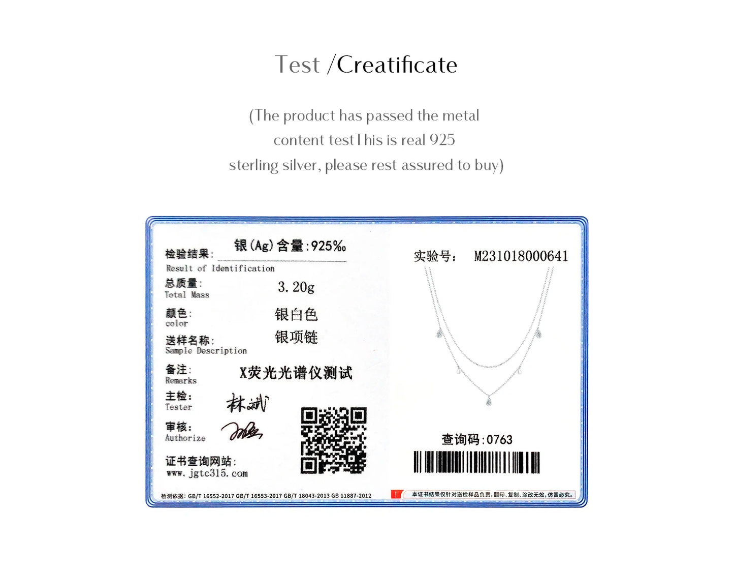 MODIAN Pear Shape Moissanite Pendant Necklace 925 Sterling Silver Double Layer Necklaces For Women Luxury Wedding Jewelry