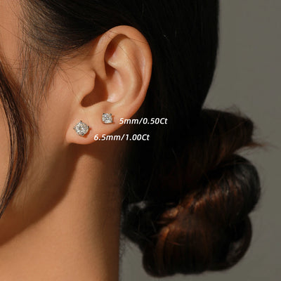 MODIAN D Color 1CT Moissanite Stud Earrings For Women 925 Sterling Silver 0.5CT Dazzling Lab Diamond Wedding Jewelry Gifts