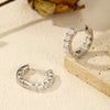 MODIAN D Color Round Moissanite Ear Buckle 925 Sterling Silver Classic Simple Hoop Earrings For Women Party Fine Jewelry Gifts