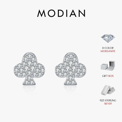 MODIAN D Color Moissanite Clubs Small Ear Studs 925 Sterling Silver  Daily Wear Stackable Stud Earrings For Women Fine Jewelry