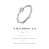 MODIAN Bezel Setting Moissanite Ring 925 Sterling Silver Beads Trendy Stackable Finger Rings For Women Lab Diamond Jewelry