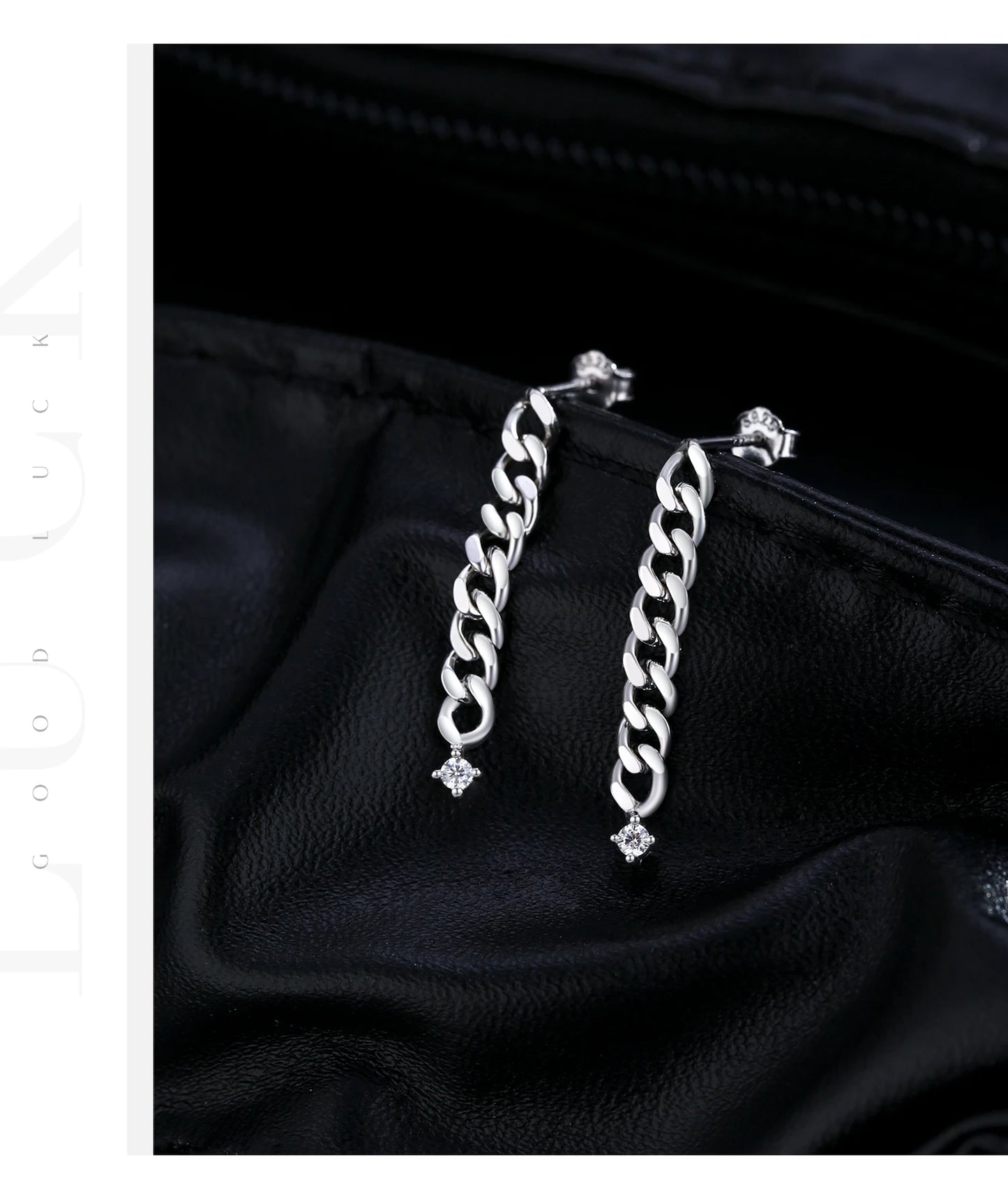 MODIAN D Color Moissanite Link Chain Stud Earrings 925 Sterling Silver Exquisite Trendy Earrings For Women Vacation Fine Jewelry