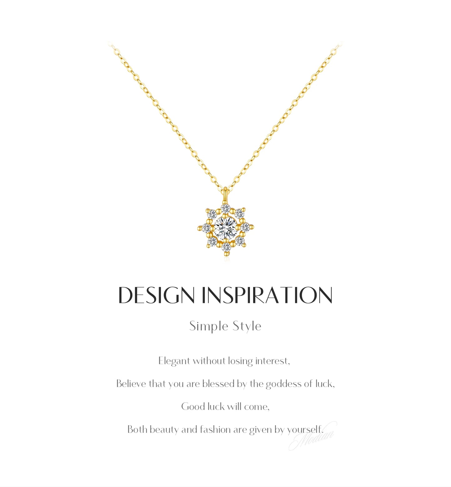 MODIAN 0.5 Carat Moissanite Necklace D color VVS1 Lab Diamond Snowflake Necklace For Women 925 Sterling Silver Jewelry