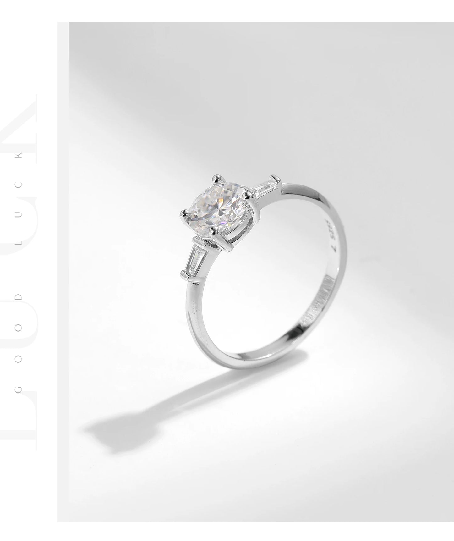 MODIAN 1.0CT Round Moissanite Ring D Color Lab Diamond Classic 925 Sterling Silver Wedding Engagement Band Jewelry For Women