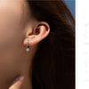 MODIAN 0.5Ct D Color Light Green Moissanite Swing Hoop Earrings 925 Sterling Silver Black Punk Ear Buckles for Women Jewelry