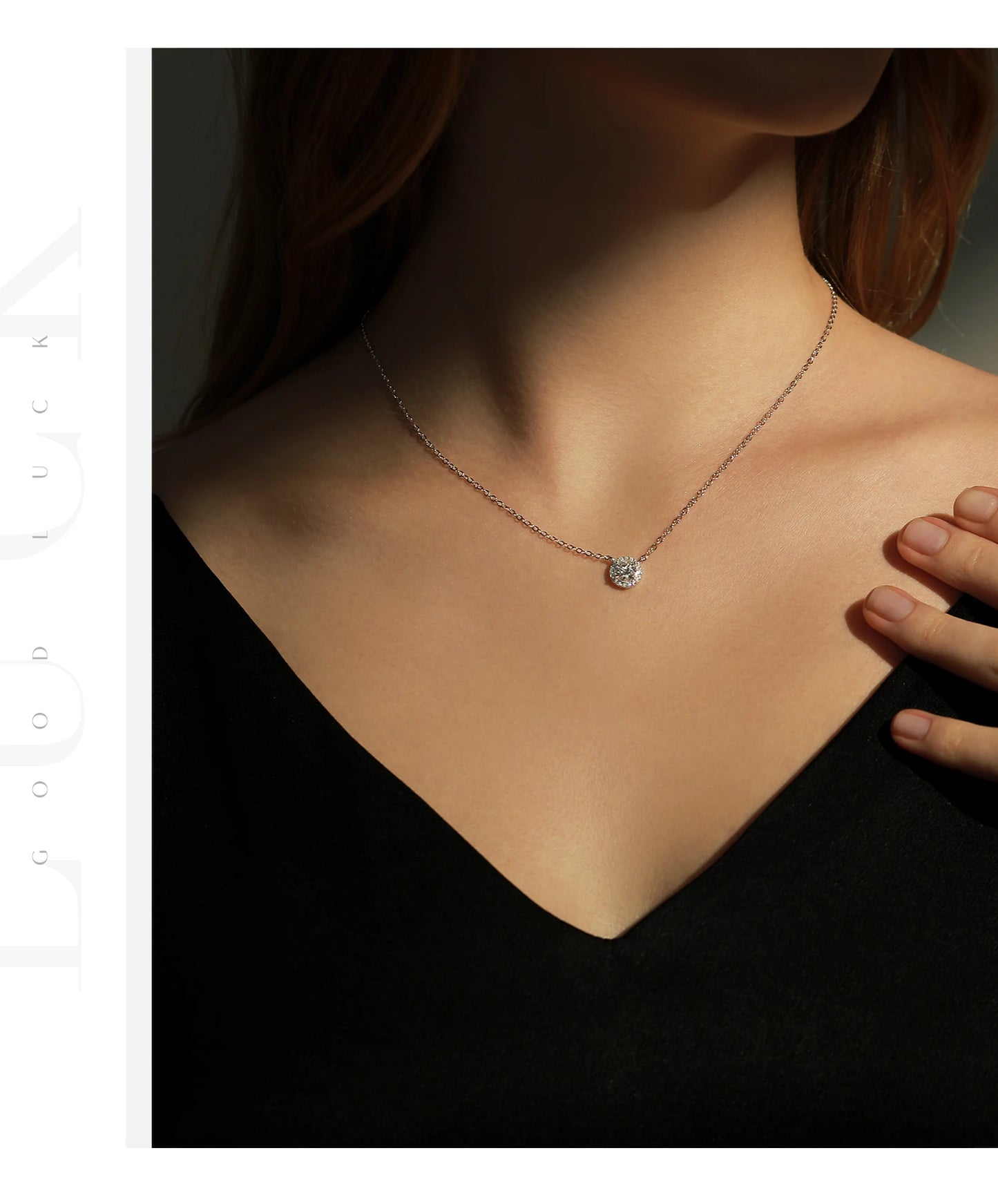 MODIAN Square & Round Halo Moissanite 925 Sterling Silver Pendant Necklace D Color VVS1 Lab Diamond Necklace For Women Jewelry