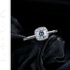 MODIAN D Color Gray Moissanite Rings 925 Sterling Silver Fashion Sparkle Square Halo Ring For Women Wedding Fine Jewelry Gift
