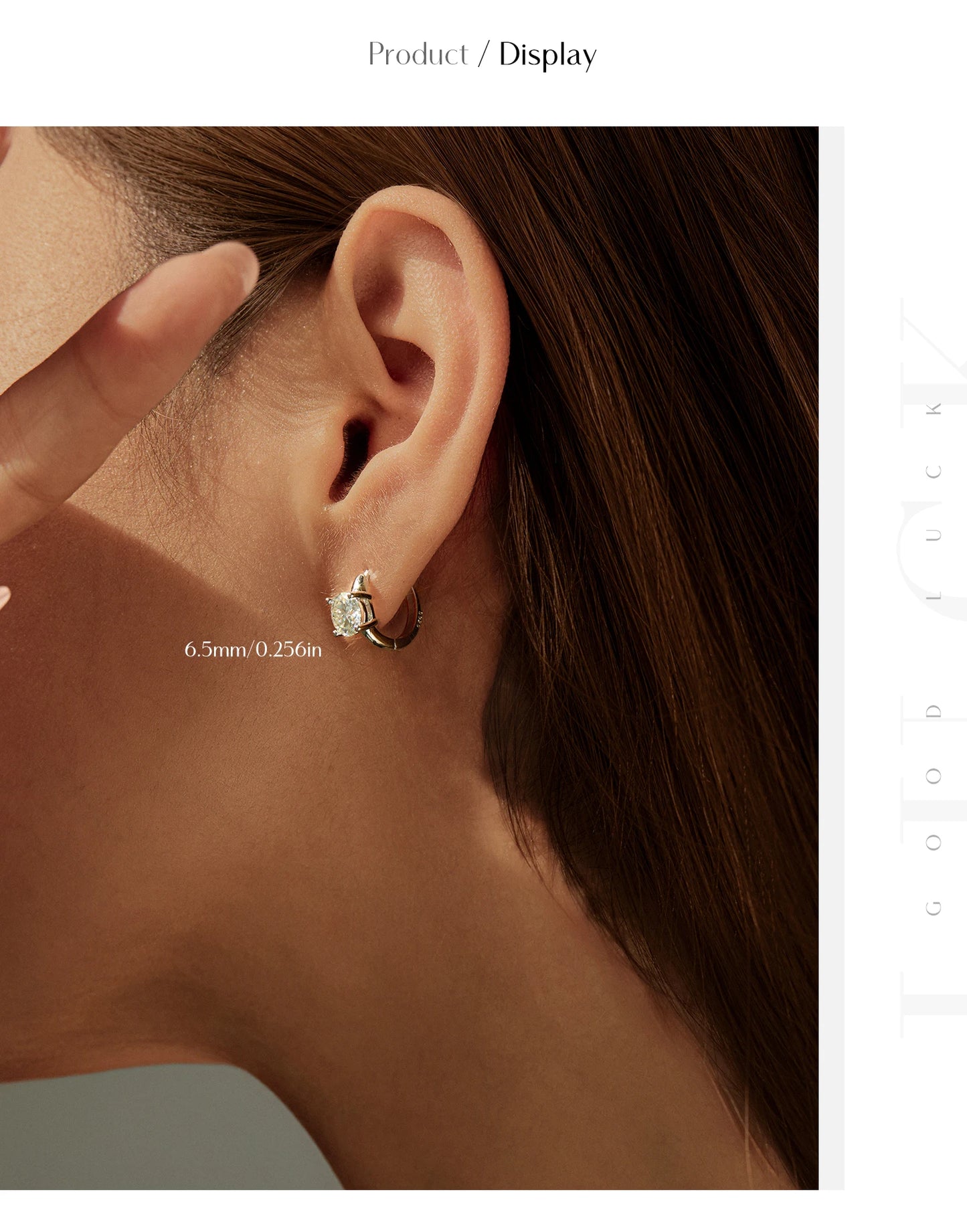 MODIAN 1CT/2CT D Color Moissanite Ear Buckle 925 Sterling Silver Classic Round Hoop Earrings For Women Fine Wedding Jewelry