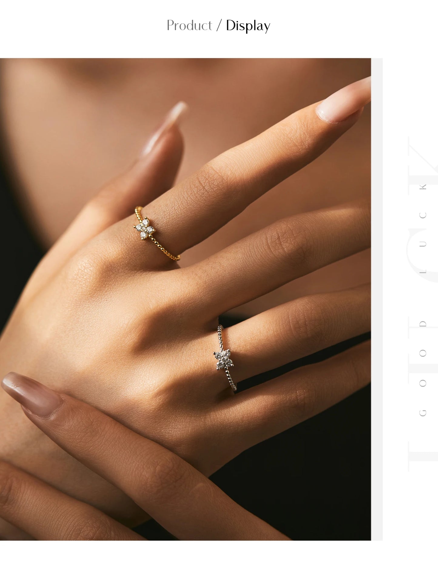 MODIAN Four Leaf Clover D Color Moissanite Ring 925 Sterling Silver Stackable Beads Trendy Finger Ring For Women Fine Jewelry