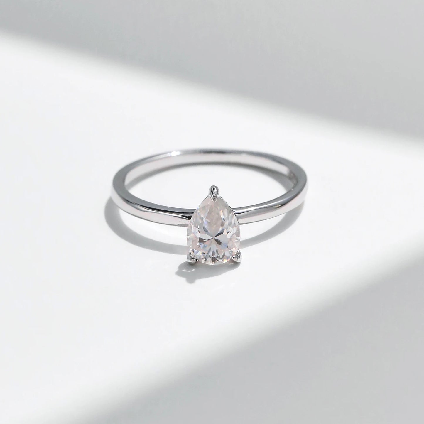 MODIAN D Color Pear Cut Moissanite Ring 925 Sterling Silver Water Drop Lab Diamond Wedding Rings For Women Wedding Fine Jewelry