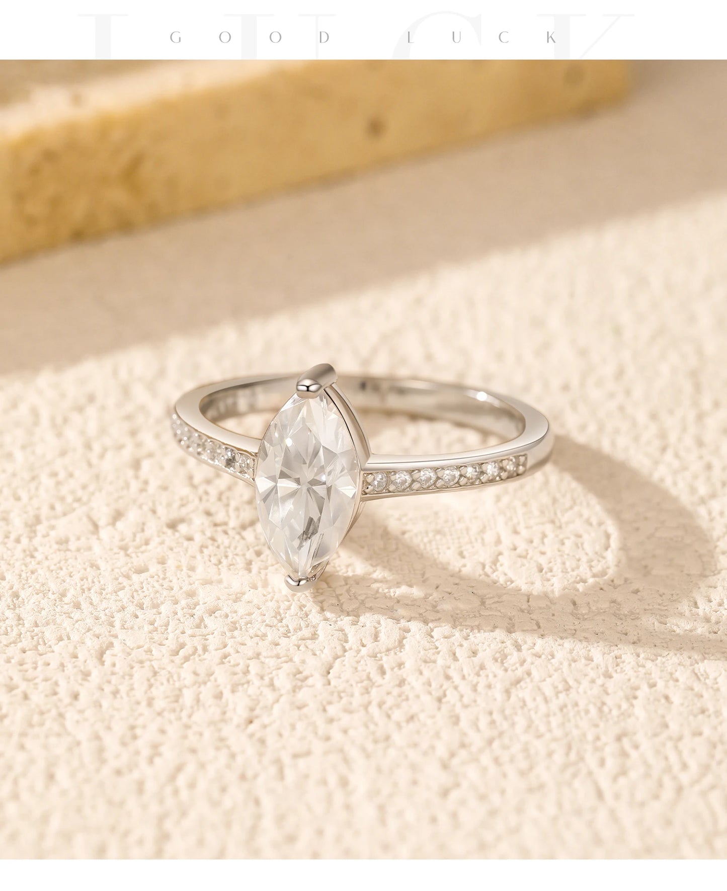 MODIAN Marquise Cut D Color Moissanite Finger Rings 925 Sterling Silver Exquisite Wedding Engagement Ring For Women Fine Jewelry