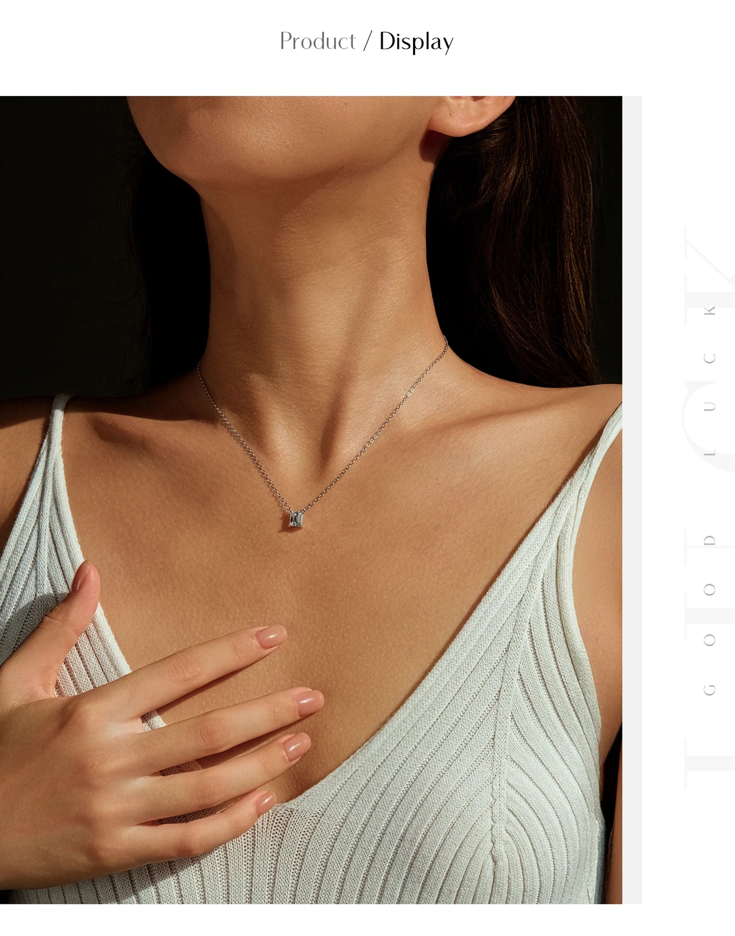 MODIAN D Color Rectangle Emerald Cut Moissanite Necklaces 925 Sterling Silver Classic Luxury Pendant Necklace For Women Jewelry