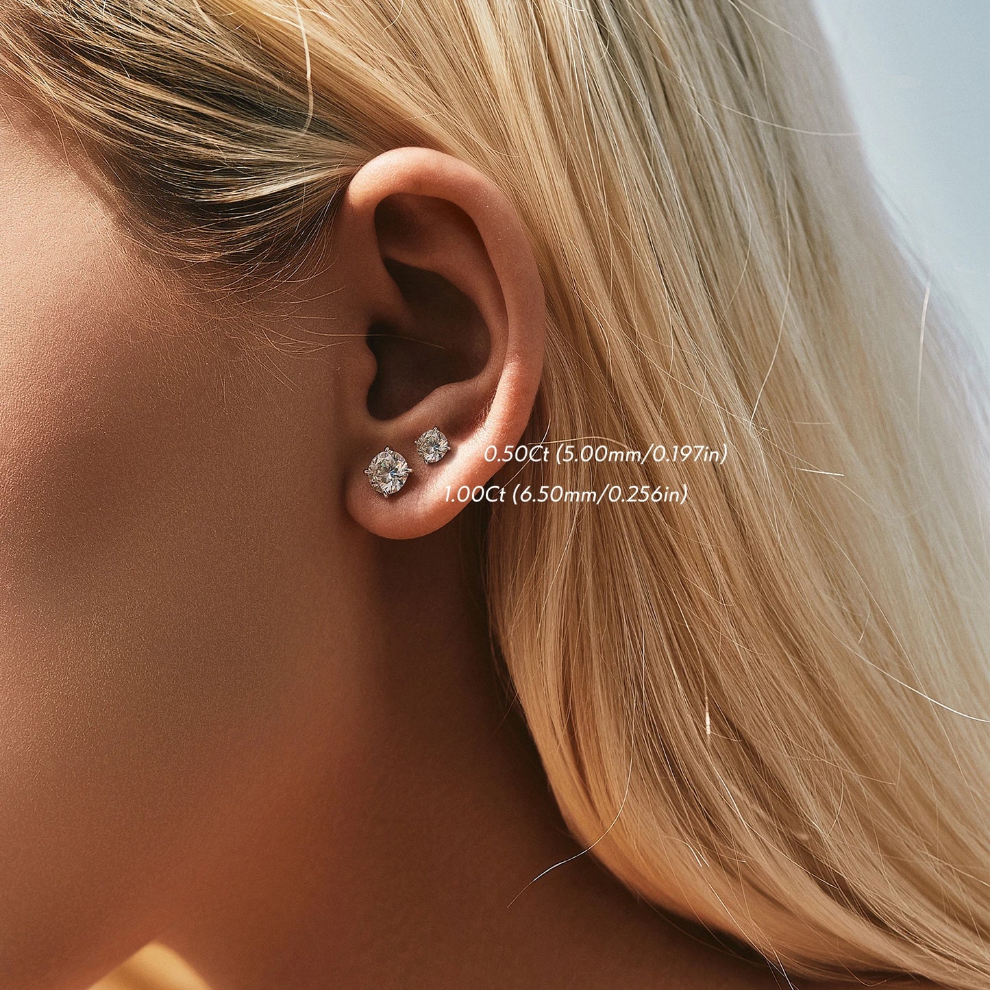 MODIAN D Color 1CT Moissanite Stud Earrings 925 Sterling Silver Wedding Engagement Lab Created Diamond Jewelry For Women Gift