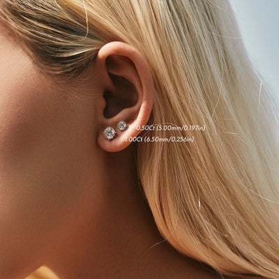 MODIAN D Color 1CT Moissanite Stud Earrings 925 Sterling Silver Wedding Engagement Lab Created Diamond Jewelry For Women Gift