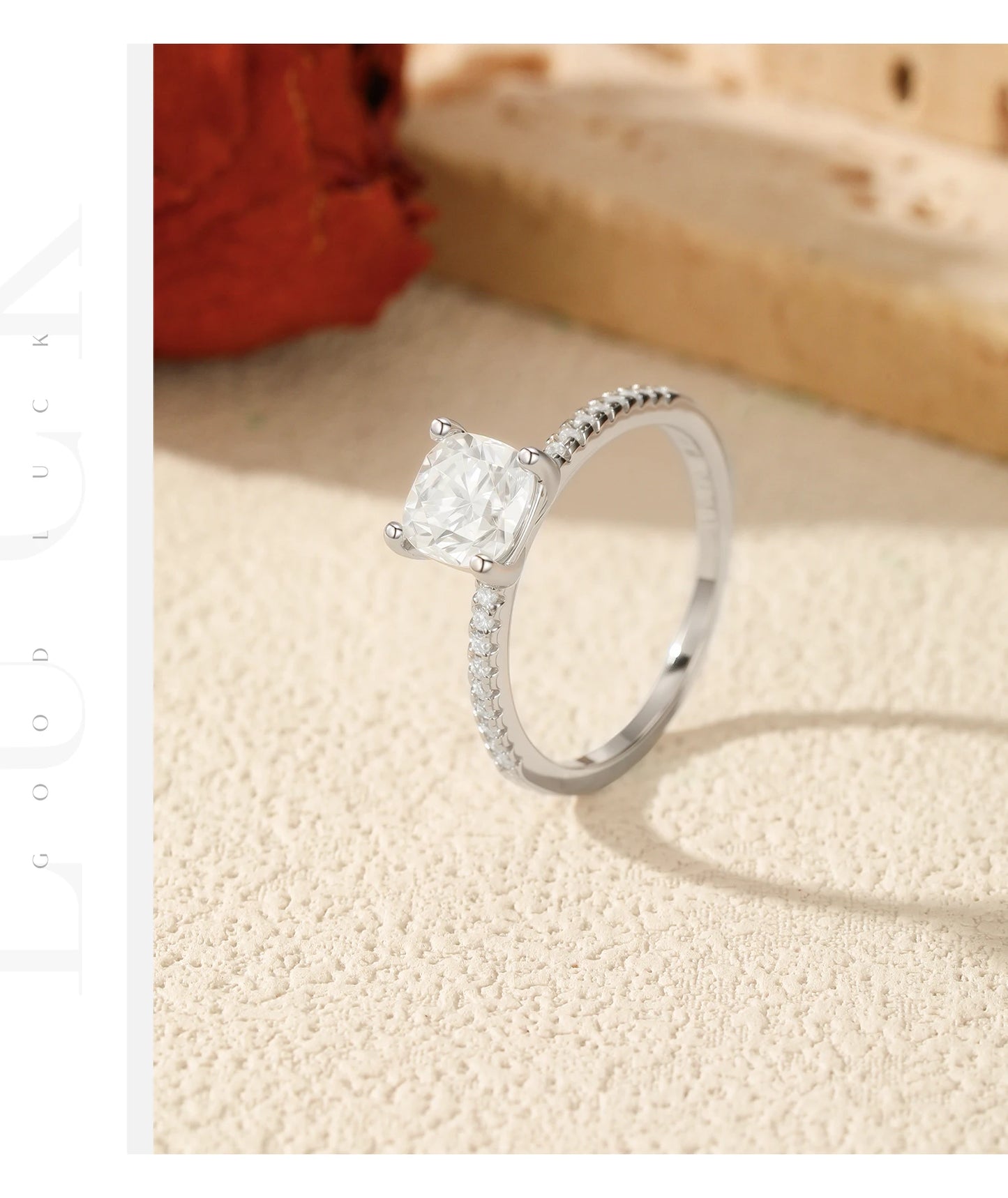 MODIAN 1CT D Color Square Moissanite Rings 925 Sterling Silver Trendy Finger Rings For Women Wedding Statement Fine Jewelry