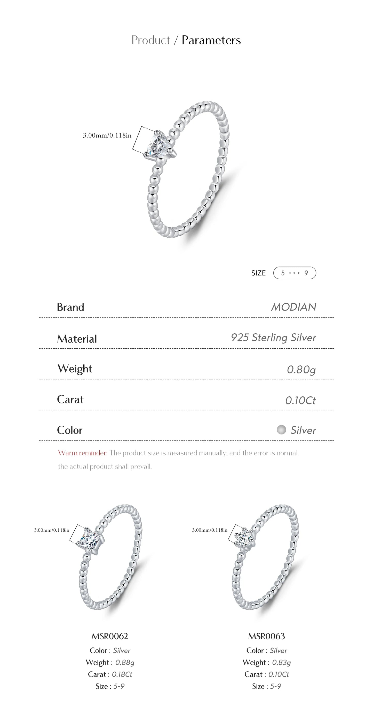 MODIAN D Color Geometric Shaped Moissanite Ring 925 Sterling Silver Heart Square Lab Diamond Wedding Band Jewelry For Women