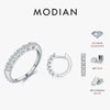 MODIAN D Color Moissanite 925 Sterling Silver Luxury Sparkle Geometric Hoop Earrings Ring For Women Wedding Fine Jewelry Set