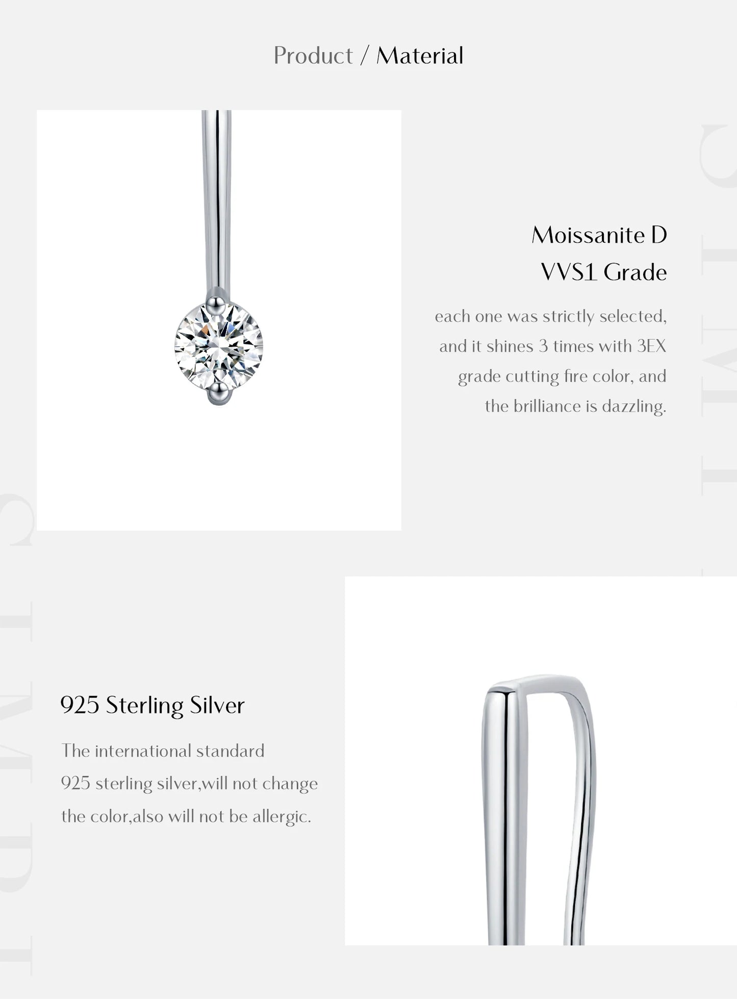 MODIAN Sparkling D Color Moissanite Drop Earrings 925 Sterling Silver Classic Geometric Dangle Earrings For Women Fine Jewelry