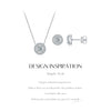 MODIAN Moissanite Sets 925 Sterling Silver Classic Round Halo Earrings Simple Link Chain Necklace For Women Bridal Jewelry Set