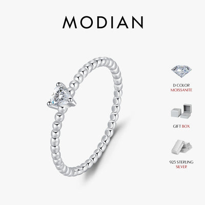 MODIAN D Color Heart Moissanite Engagement Rings For Women 925 Sterling Silver Lab Diamond Wedding Statement Jewelry