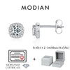 MODIAN D Color Moissanite Stud Earrings Brilliant Square Cut Lab Created Diamond 925 Silver Earrings For Women Wedding Jewelry