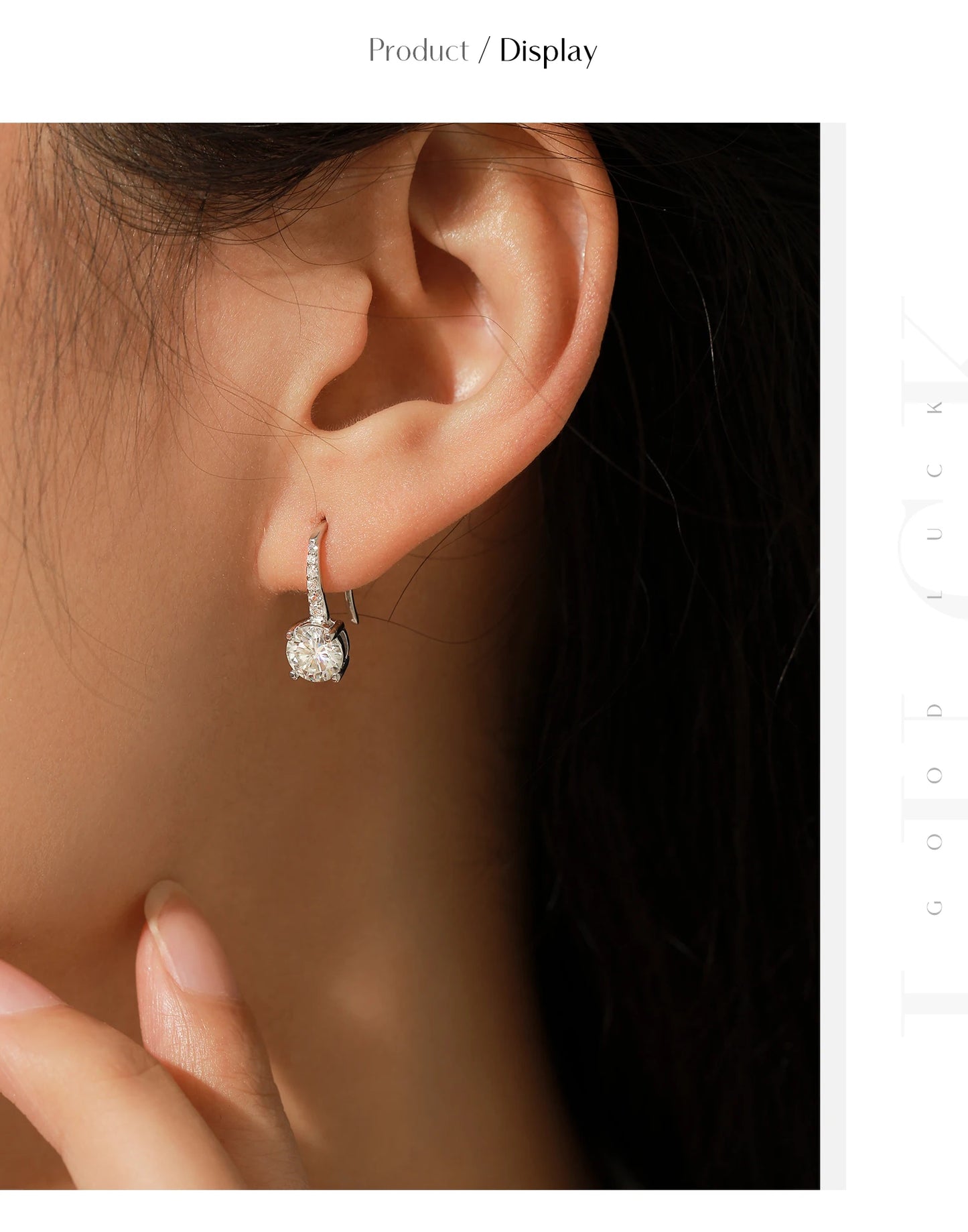 MODIAN D Color Luxury Moissanite Hook Earrings 925 Sterling Silver Classic Drop Earrings For Women Wedding Statement Jewelry