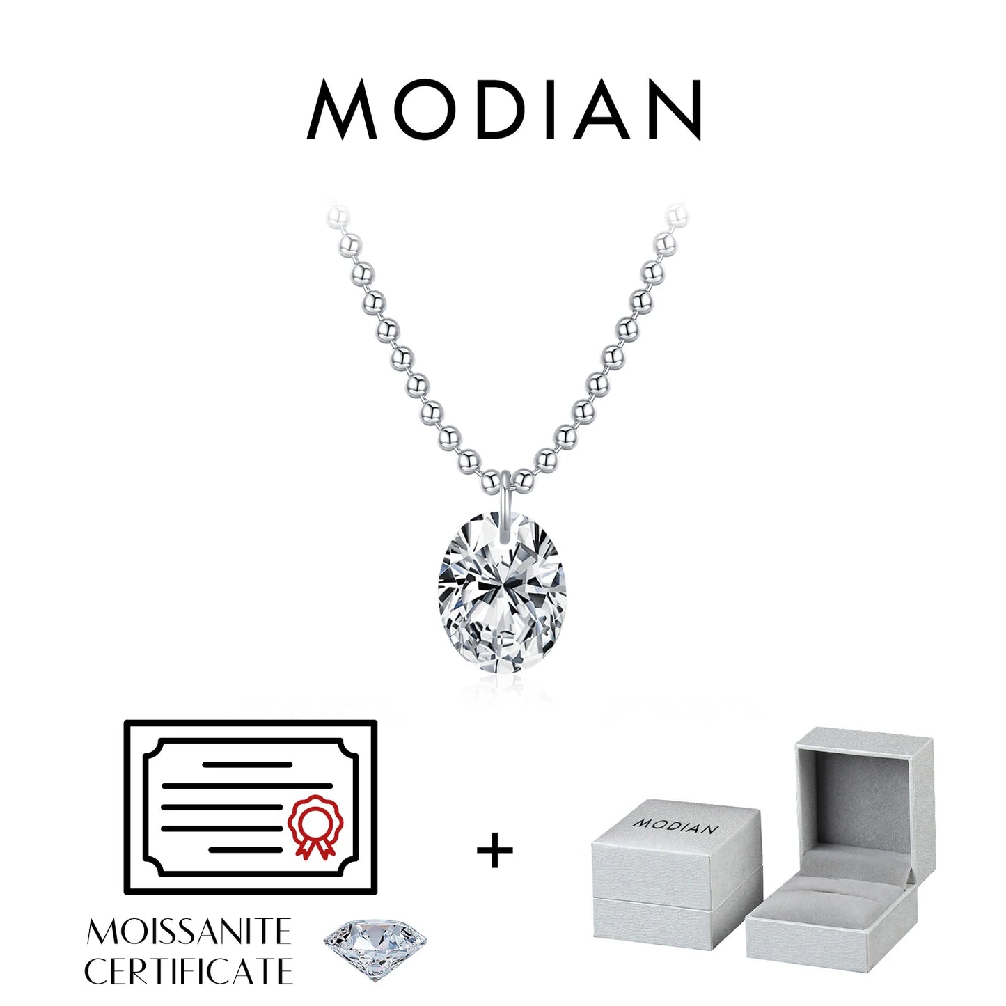 MODIAN 6 Styles D Color Geometric Moissanite Necklaces 925 Sterling Silver Dazzling Pendant Necklace For Women Fine Jewelry