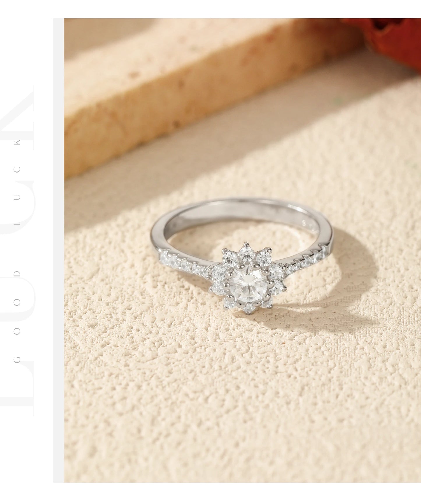 MODIAN D Color Moissanite Luxury Halo Rings 925 Sterling Silver Sparkling Wedding Engagement Rings For Women Fine Jewelry