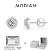 MODIAN 1.00CT Moissanite Earrings For Women 925 Sterling Silver Classic Round Prong Setting D Color Lab Diamonds Wedding Jewelry