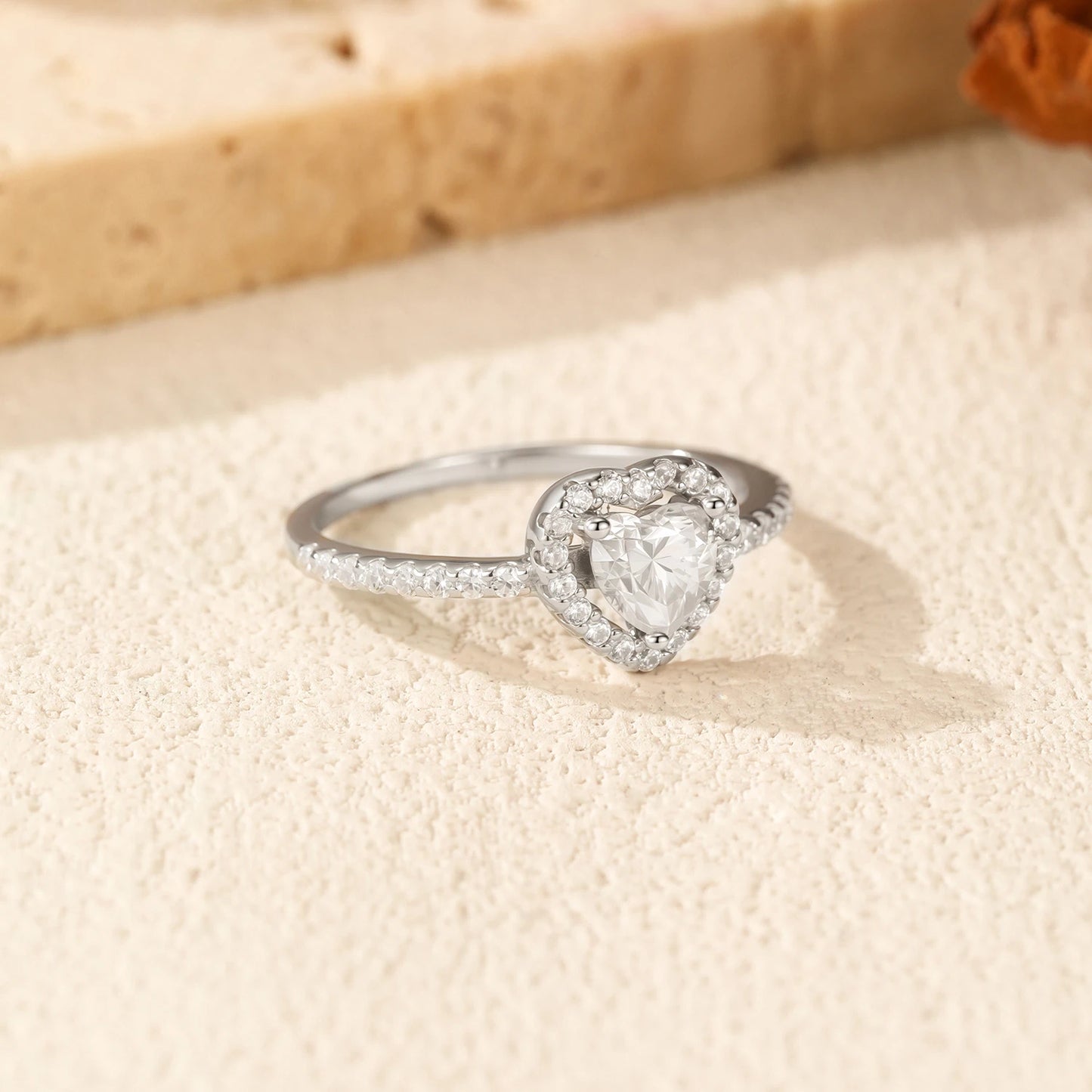 MODIAN D Color Heart  Moissanite Wedding Rings 925 Sterling Silver Luxury Halo Classic Rings For Women Dating Fine Jewelry