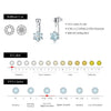 MODIAN D Color VVS1 Round Teal Moissanite Ear Climbers 925 Sterling Silver Luxury Trendy Stud Earrings For Women Fine Jewelry