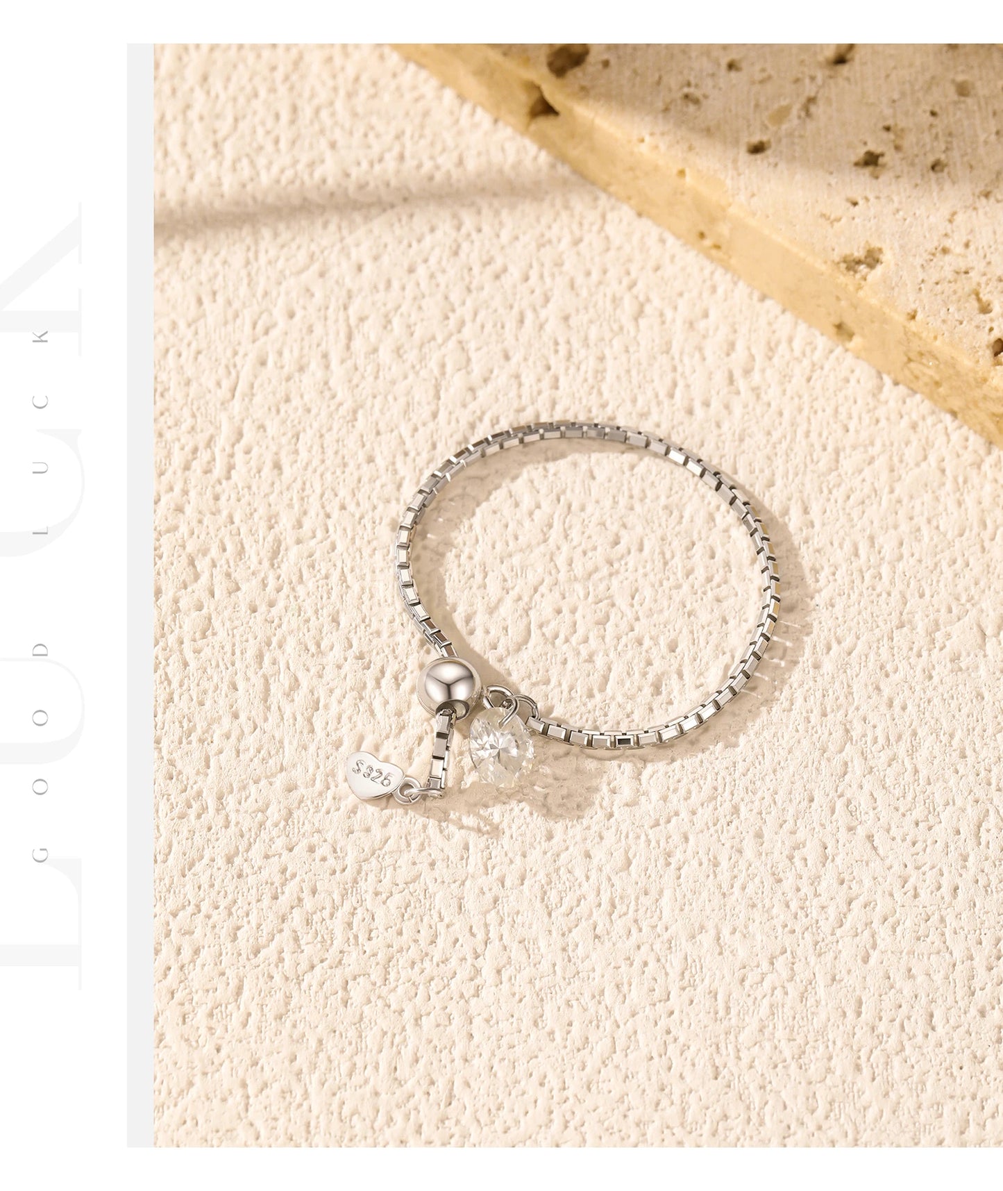 MODIAN D Color Moissanite Rings 925 Sterling Silver Adjustable Beads Boxes Exquisite Chain Rings For Women Fine Jewelry Gift