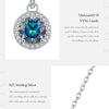 MODIAN 1CT Multicolor Round Moissanite Necklaces 925 Sterling Silver Luxury Classic Pendant Necklace For Women Fine Jewelry