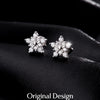 MODIAN D Color Dazzling Moissanite Earrings 925 Sterling Silver Trendy Cute Snowflake Stud Earrings For Women Fine Jewelry