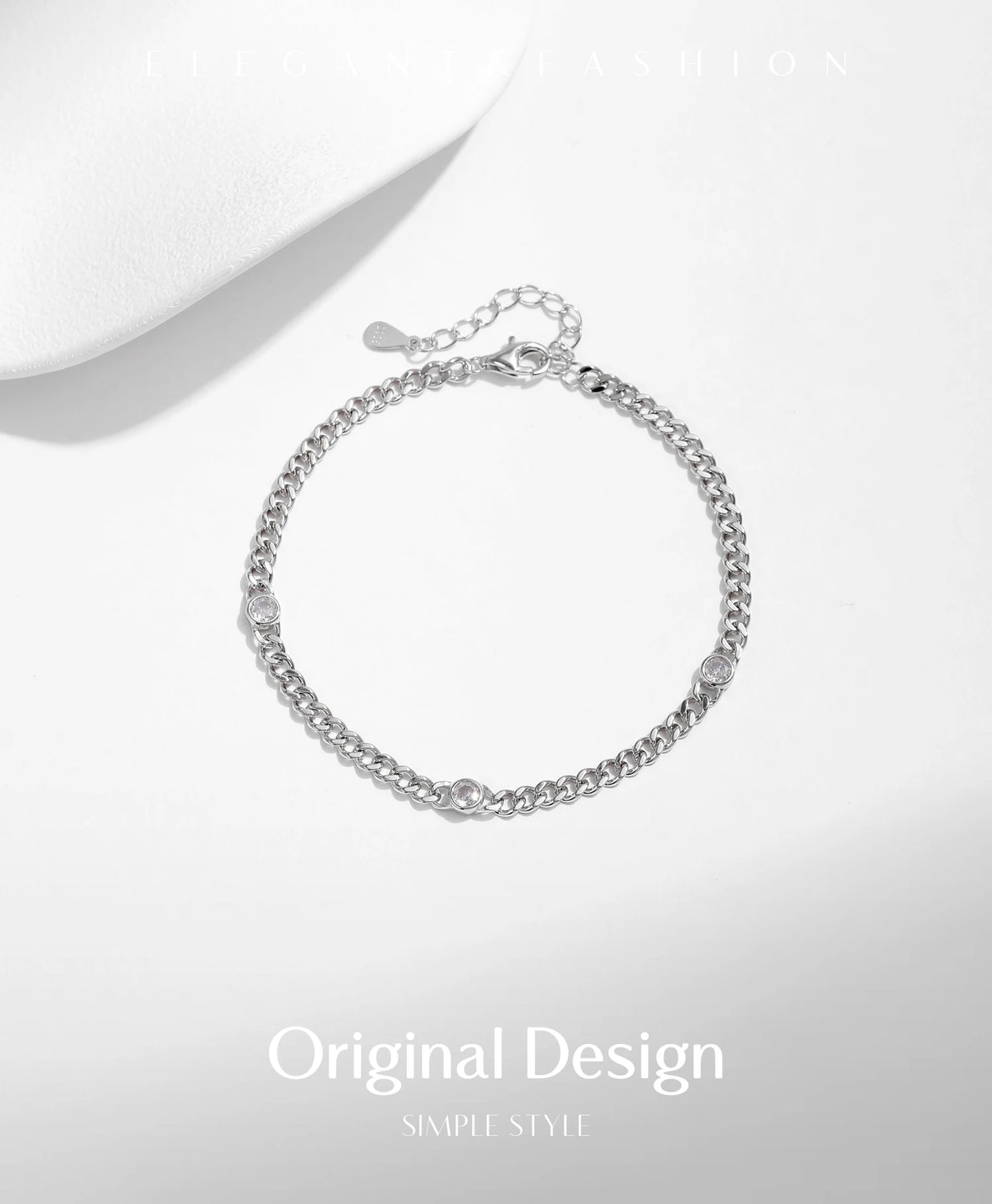 MODIAN White Gold Plated D Color Round Moissanite Twisted Bracelet 925 Sterling Silver VVS1 Dainty Adjustable Jewelry Gifts