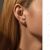 MODIAN Dazzling D Color Hearts Moissanite Halo Earrings 925 Sterling Silver Clasic Wedding Stud Earrings For Women Fine Jewelry
