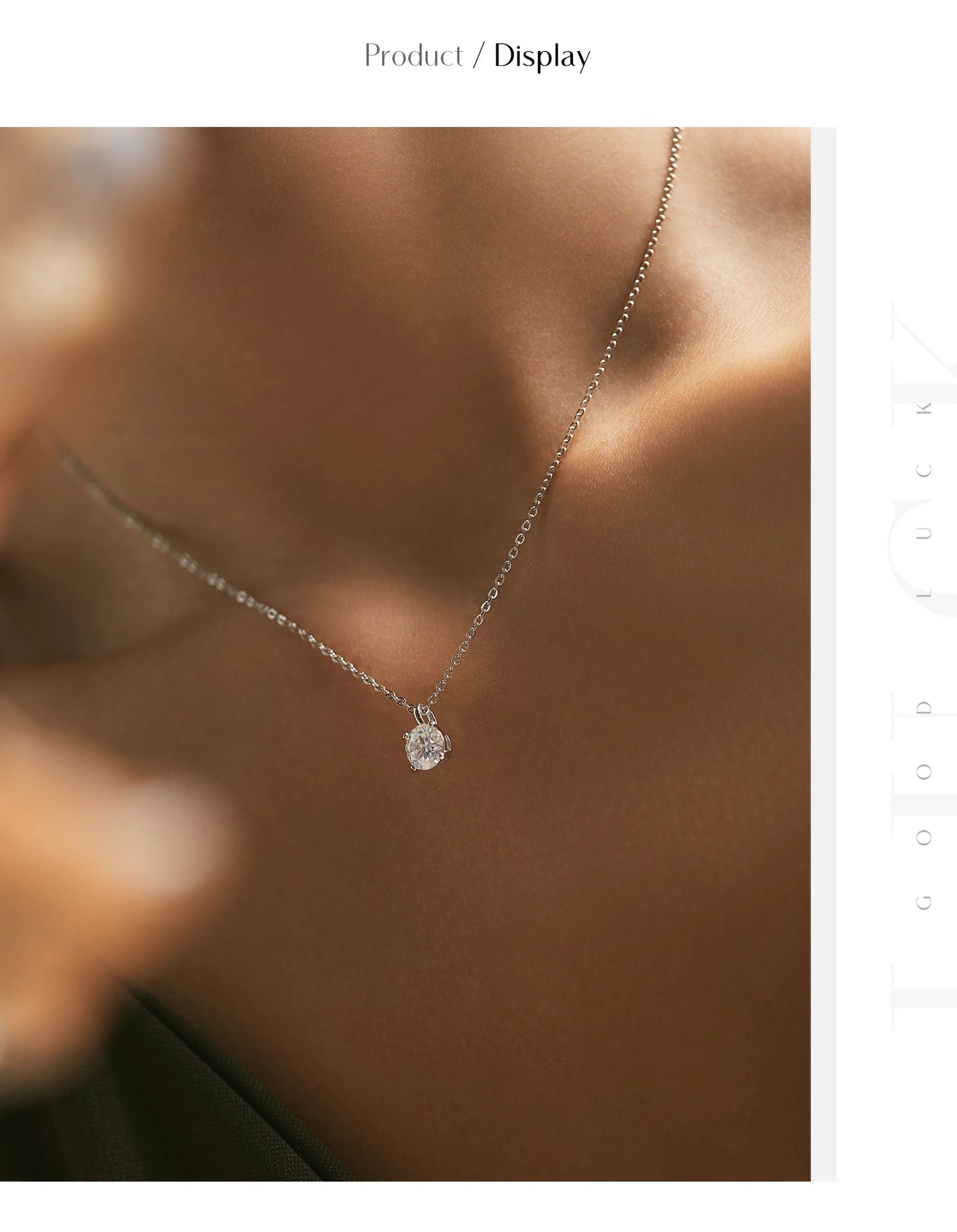 MODIAN 1CT Prong Setting Moissanite Necklace D color VVS1 Lab Diamond Pendant For Women 925 Sterling Silver Wedding Jewelry