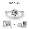MODIAN 1CT Moissanite Lab Diamond Ring For Women 925 Sterling Silver Wedding Engagement Platinum Plated Fine Jewelry