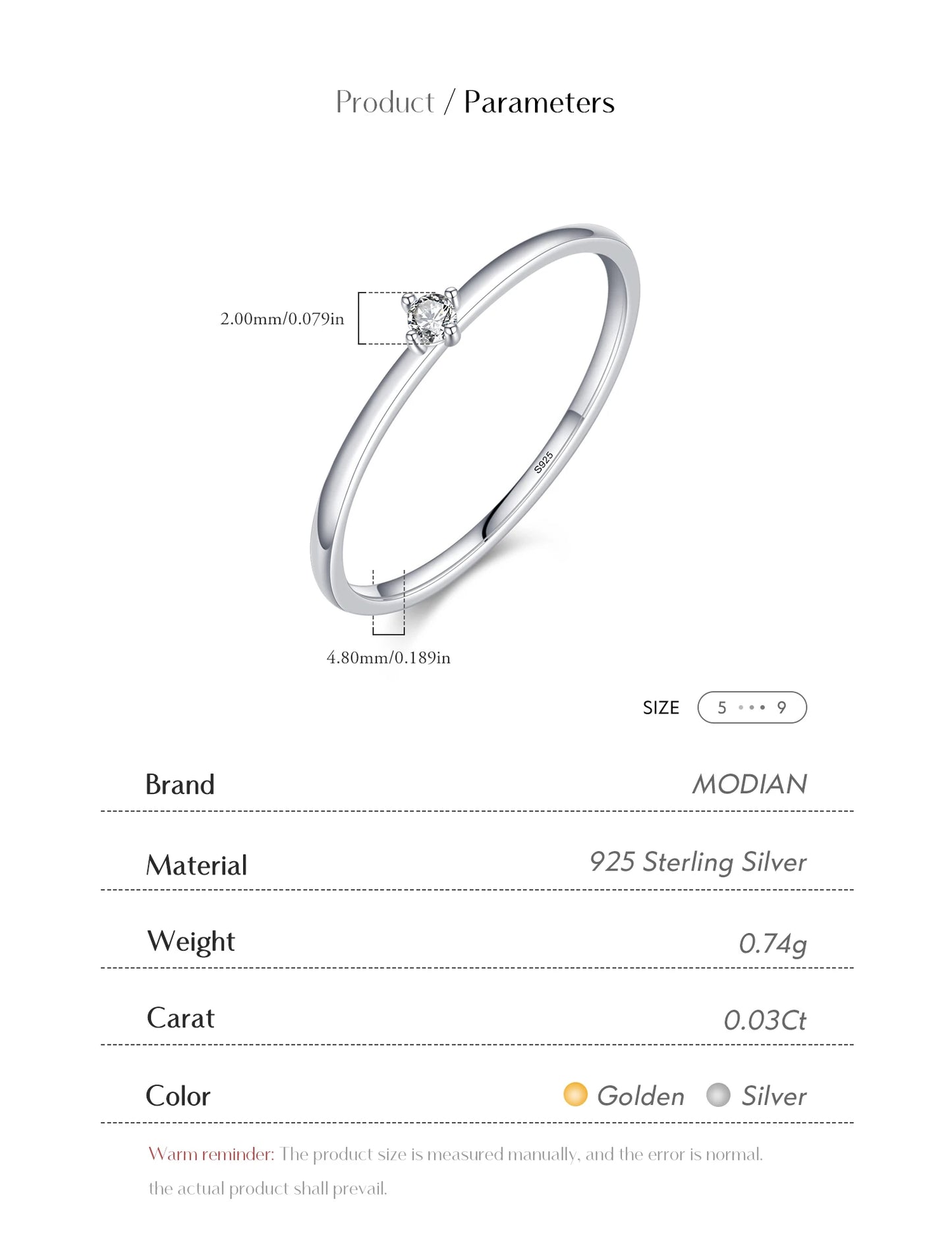 MODIAN Exquisite D Color Round Moissanite Finger Rings 925 Sterling Silver Classic Twinkling Wedding Jewelry For Women Gifts