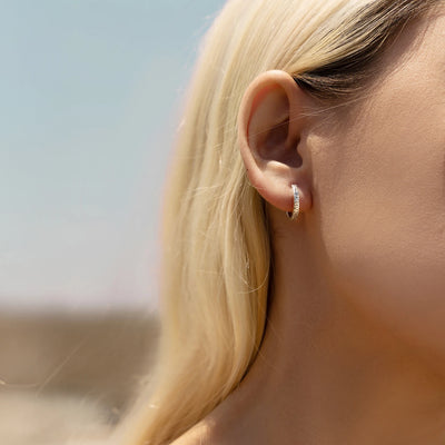 MODIAN D Color Moissanite Ear Buckles 925 Sterling Silver Sparkle Retro Hollow Stars Hoop Earrings For Women Fine Jewelry