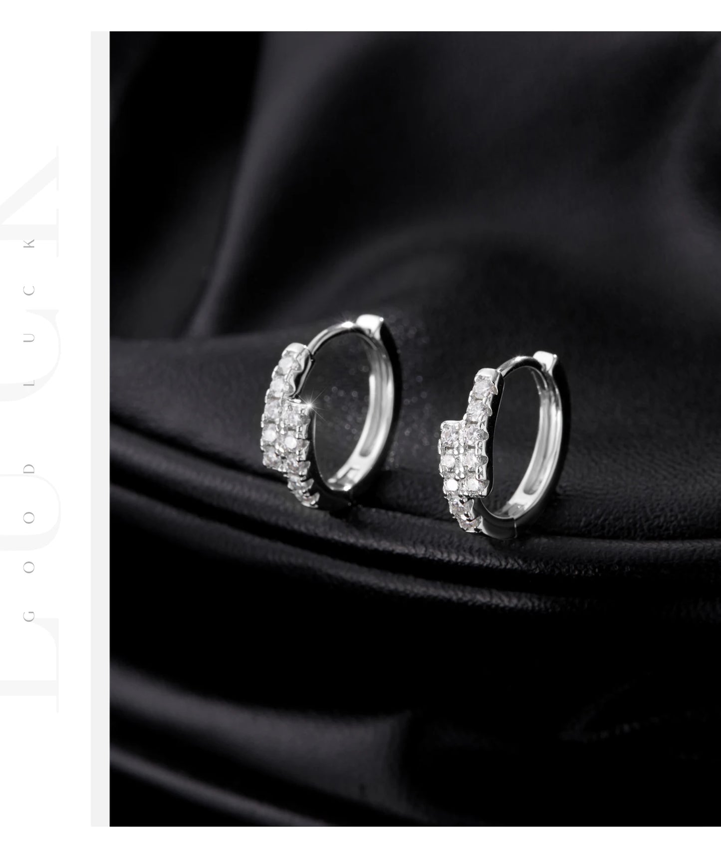 MODIAN D Color Moissanite Simple Earrings 925 Sterling Silver Exquisite Double Row Hoop Earrings For Women Fine Jewelry Gifts