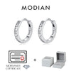 MODIAN D Color Moissanite Ear Buckles 925 Sterling Silver Sparkle Retro Hollow Stars Hoop Earrings For Women Fine Jewelry