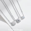 MODIAN Square & Round Halo Moissanite 925 Sterling Silver Pendant Necklace D Color VVS1 Lab Diamond Necklace For Women Jewelry