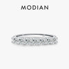 MODIAN Moissanite Wedding Band 925 Sterling Silver Ring Platinum Plated Lab Diamond Stackable Crown Jewelry For Women Gifts