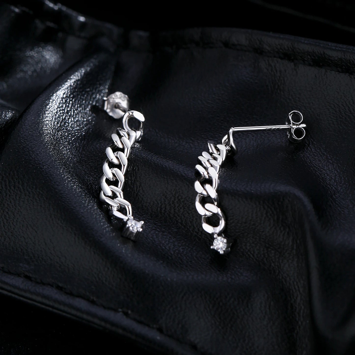 MODIAN D Color Moissanite Link Chain Stud Earrings 925 Sterling Silver Exquisite Trendy Earrings For Women Vacation Fine Jewelry
