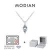 MODIAN D Color Rhombic Moissanite Necklaces 925 Sterling Silver Simple Link Chain Pendant Necklace For Women Fine Jewelry Gifts