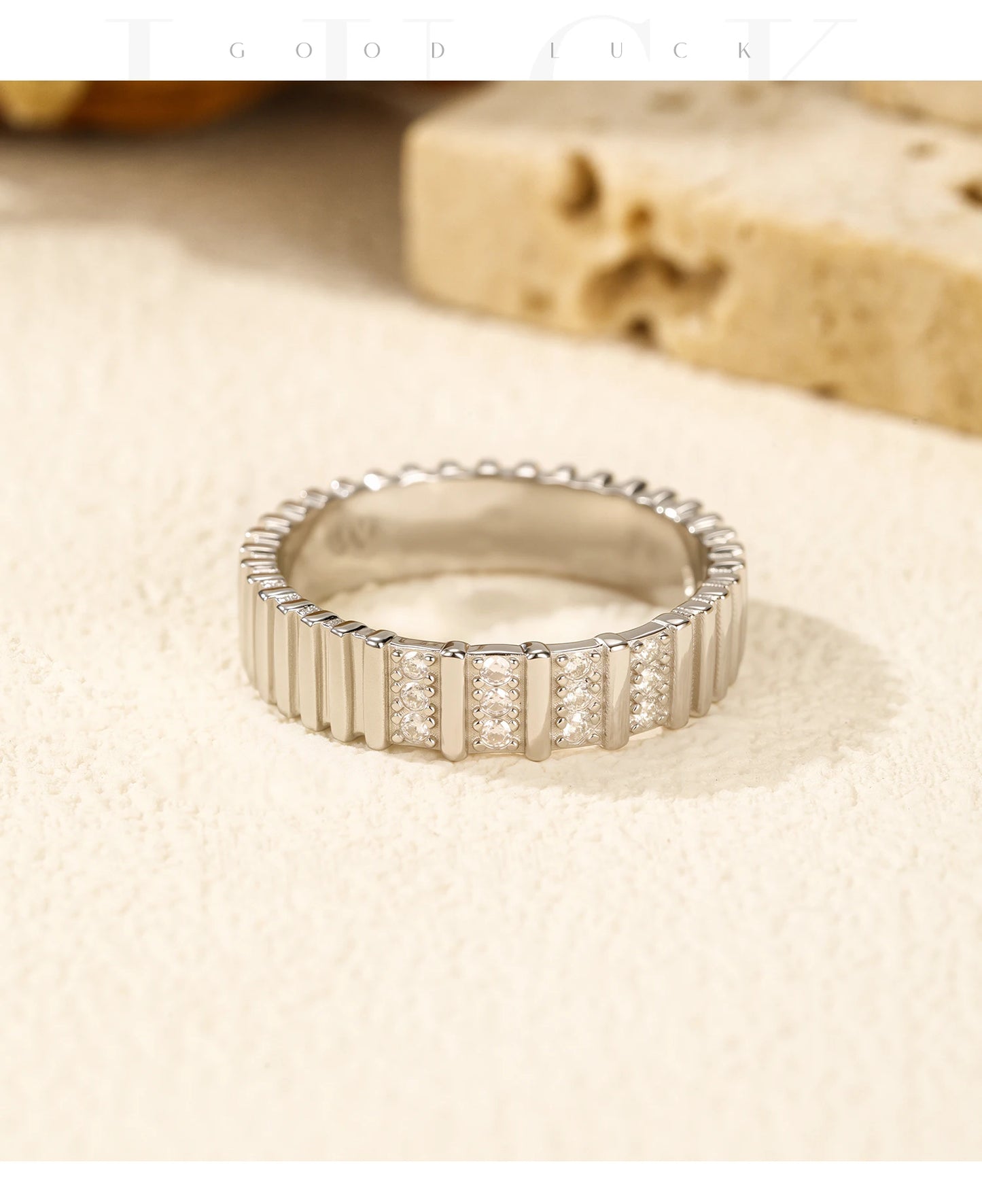 MODIAN Exquisite D Color Moissanite Ring 925 Sterling Silver Fashion Stackable Eternity Band Rings For Women Fine Jewelry