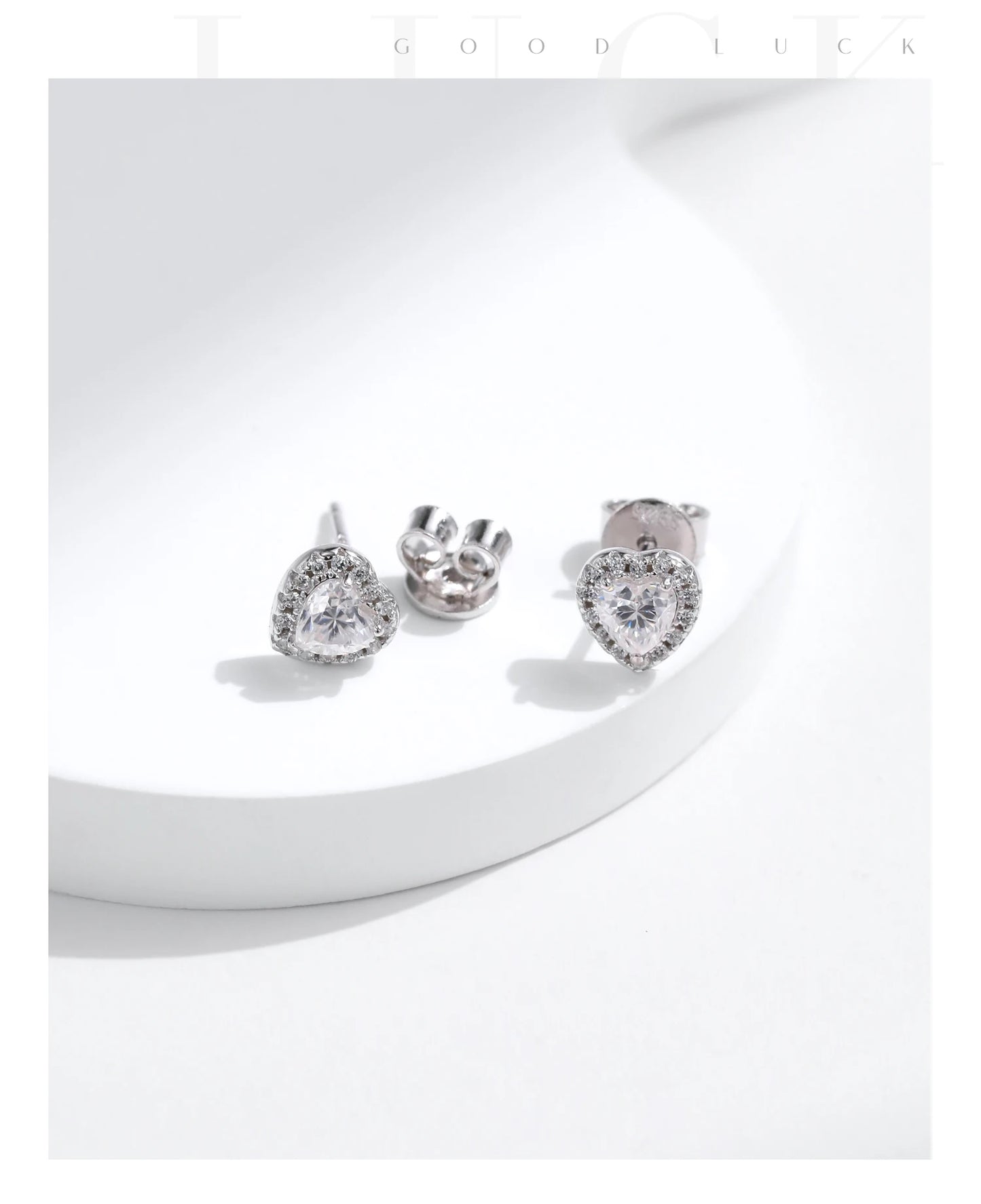 MODIAN D Color Heart Pear Square Moissanite Stud Earrings 925 Sterling Silver Lab Diamond Earrings For Women Wedding Jewelry